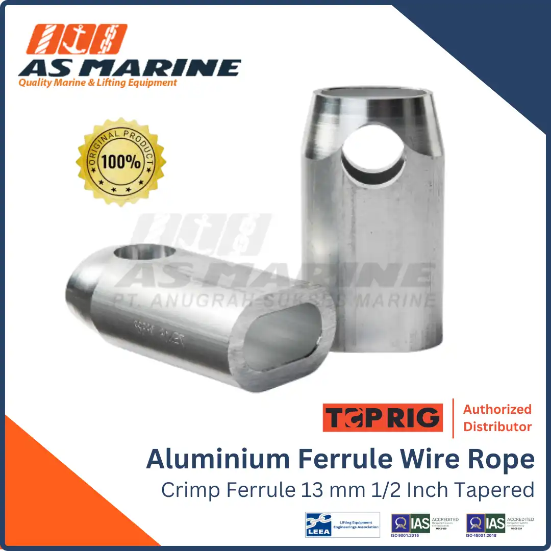 Toprig Aluminium Ferrule / Crimp Ferrule Eye Splice Tapered Wire Rope 1/2 Inch